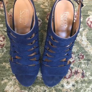 Franco Sarto blue suede sandals size 8.5
